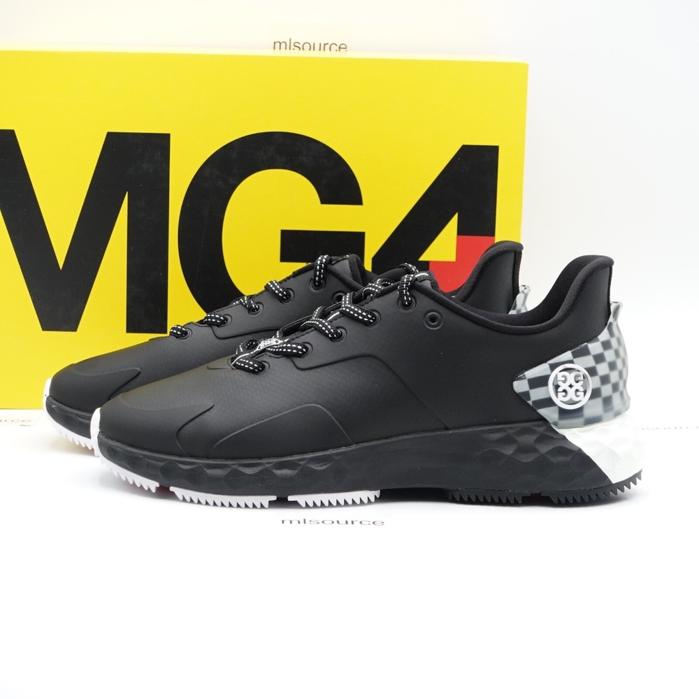SLD NEW Men's G/FORE MG4+ Distorted Check Golf Shoes G4MS23EF24-ONYX Onyx/White